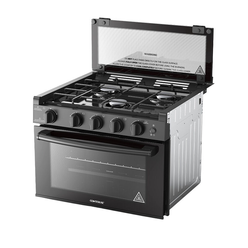 CONTOURE AA-17BK RAPIDCOOK 17" 3-Burner Drop-In Gas Range, Black image number 3