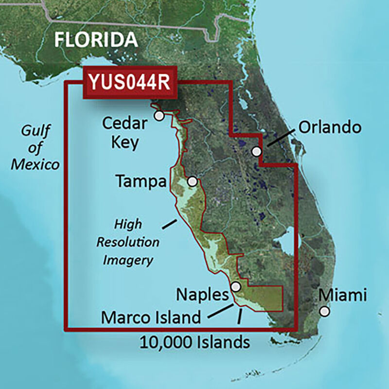 Garmin BlueChart g2 HD Cartography, Florida Gulf Coast image number 1