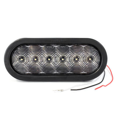 TecNiq T66 White 6" Oval Reverse Light, Clear Lens, Grommet-Mount