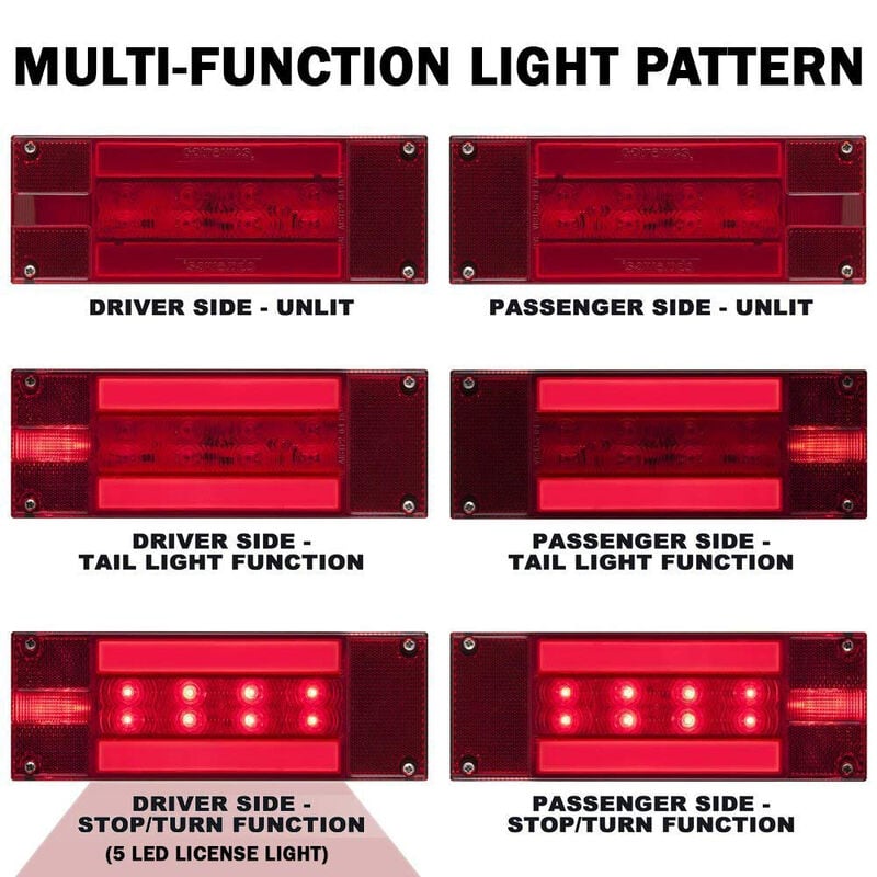Optronics Glolight Waterproof LED Low-Profile Combination Tail Light Kit image number 2