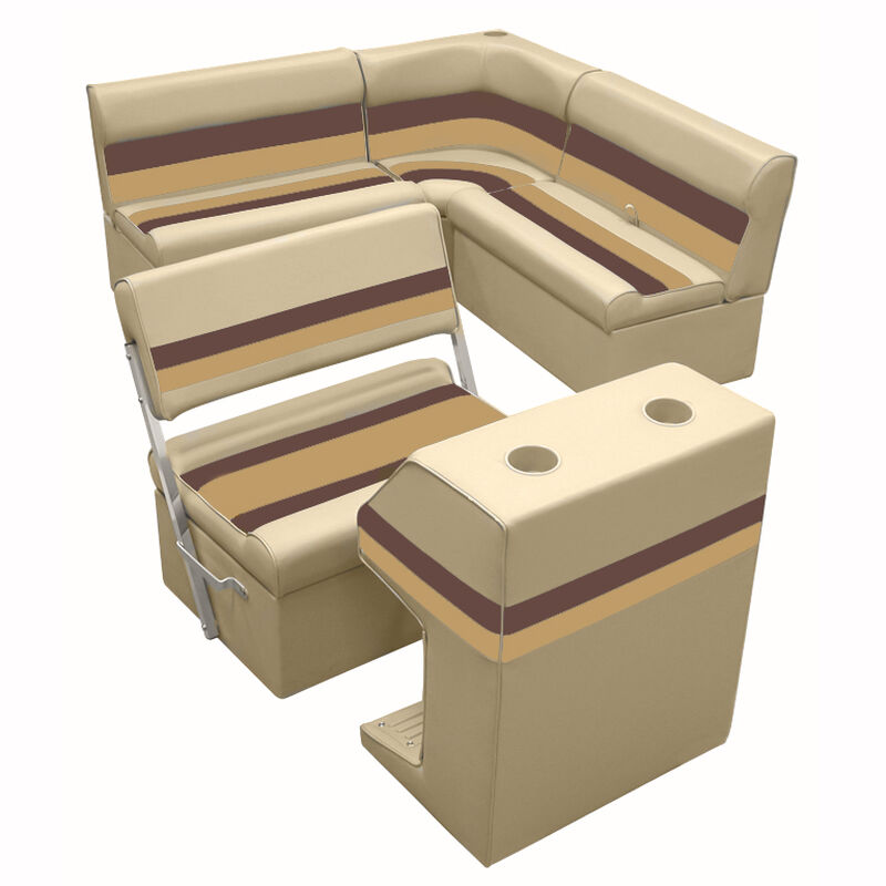Deluxe Pontoon Furniture w/Classic Base - Rear Group Package E, Sand/Chestnt/Gld image number 1