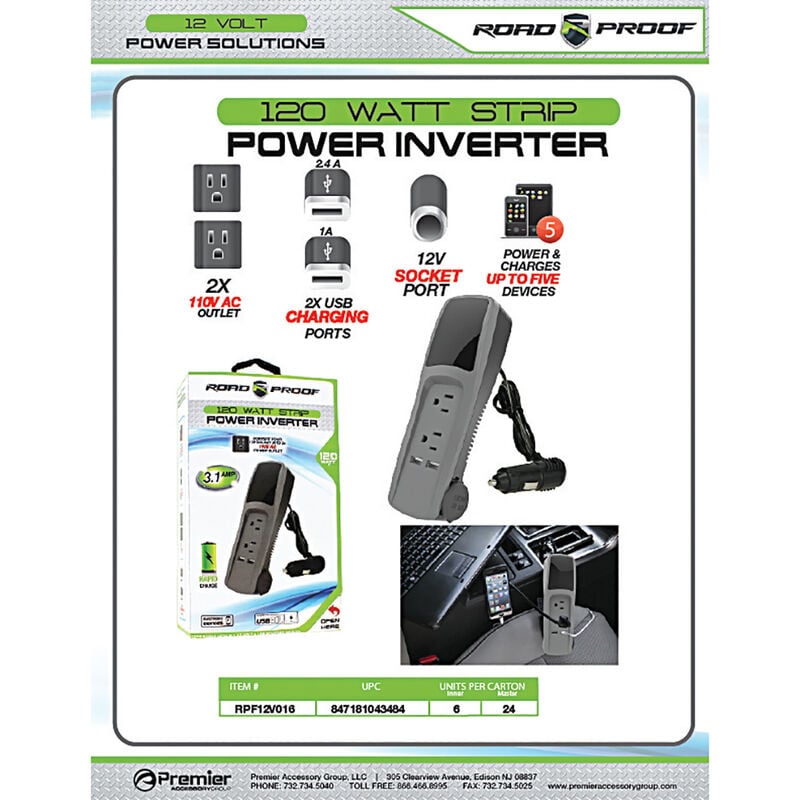 Road Proof 120 Watt Strip Power Inverter image number 3