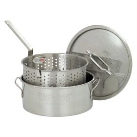 Bayou Classic&reg; 10-qt Stainless Fry Pot With Lid & Thermometer