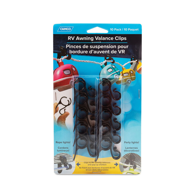 Camco RV Awning Valance Clips, 10-Pack image number 1