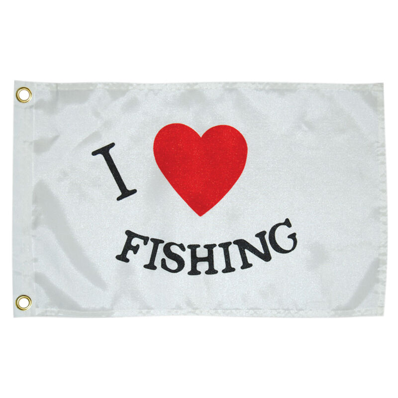 I Luv Fishing Boat Flag image number 1