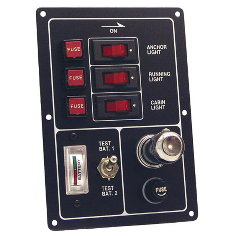 3-Switch Panel With Battery Tester And Lighter image number 1