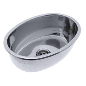 Ambassador Marine Oval Stainless Steel Sink, 15-1/2" x 11"
