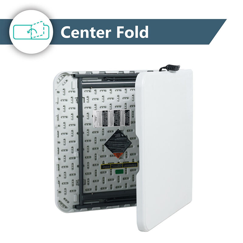 Peakform 4' Adjustable Fold-in-Half Table, White image number 5