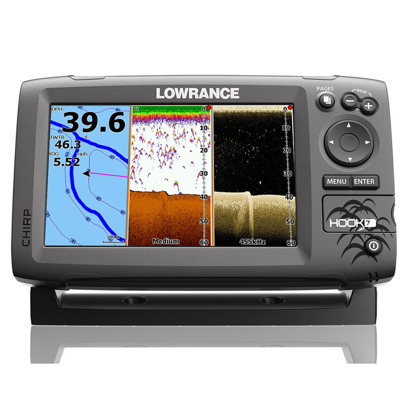 Lowrance HOOK-7 CHIRP DSI Fishfinder Chartplotter w/C-MAP Charts image number 1