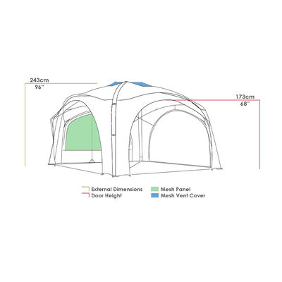 Zempire Aerobase 3 Air Shelter with Deluxe Wall