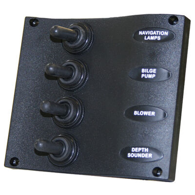 Seasense Marine Splash-Proof 4-Gang Switch Panel