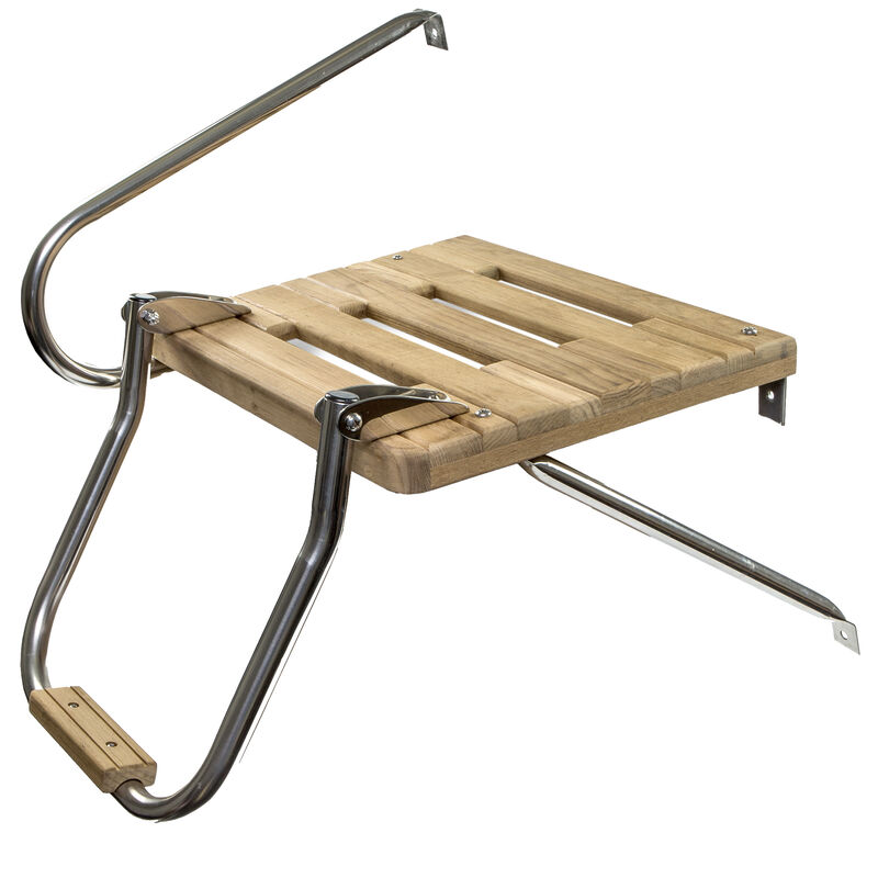 Whitecap Teak Swim Platform, One-Step Ladder, for Boats with Outboard Motors image number 2