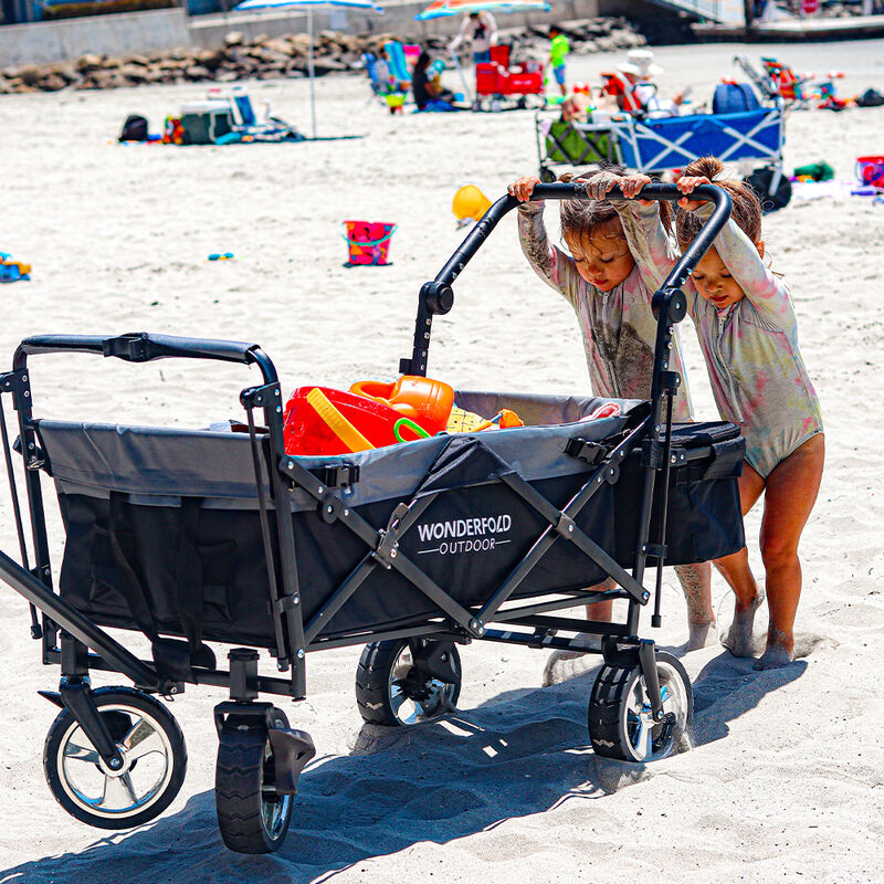 Wonderfold Outdoor S4 Push and Pull Premium Utility Folding Wagon with Canopy image number 2