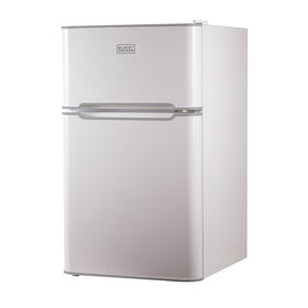 Black+Decker 3.1 cu. ft. 2-Door Mini Fridge with Freezer, White