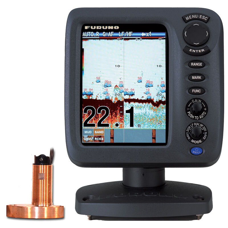 Furuno FCV627 5.7" Color Fishfinder With Thru-Hull Triducer And Fairing Block image number 1