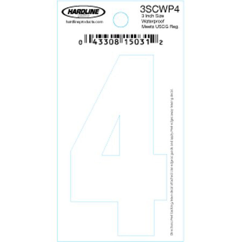 Hardline 3" Vinyl Boat Numbering 3SCWP4 image number 1