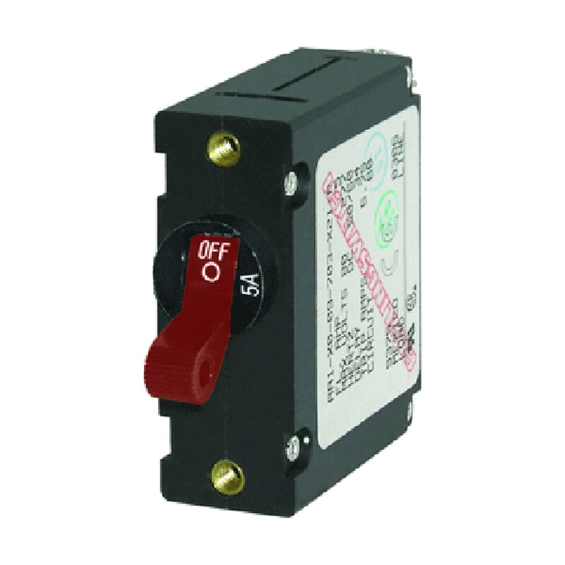 Blue Sea Circuit Breaker A-Series Toggle Switch, Single Pole, 5A, Red image number 1