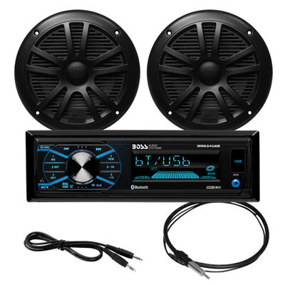 Boss Audio Marine AM/FM Receiver with Bluetooth and Speakers