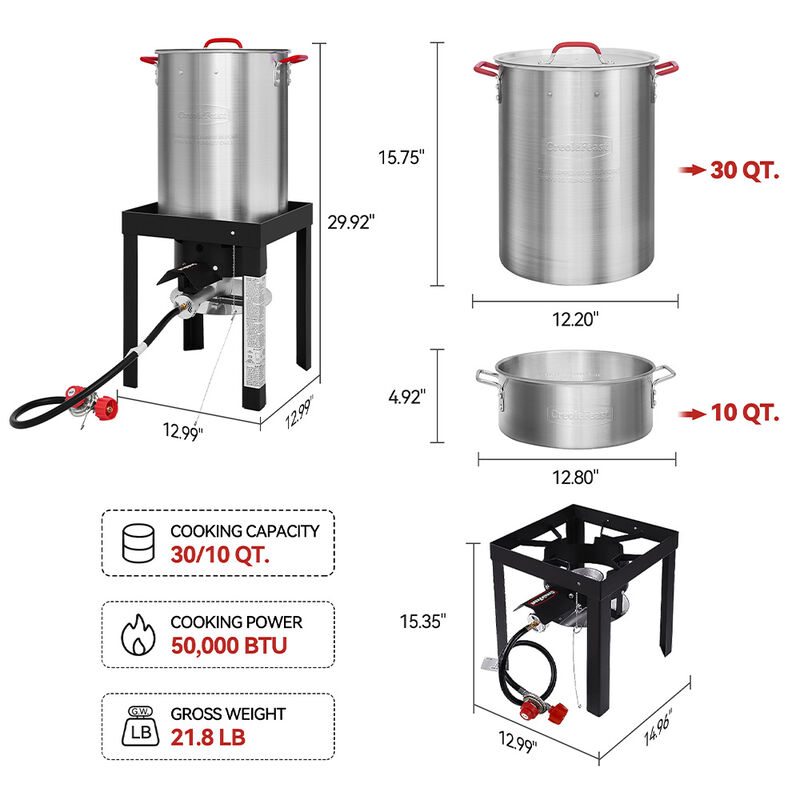 Creole Feast Turkey and Fish Fryer Boiler Steamer Set image number 16