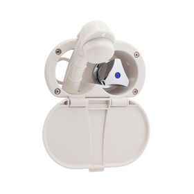 Ambassador Marine Trinidad Transom Shower, Cold Only, Small Sprayer, 10' Rubber Hose, Warm White