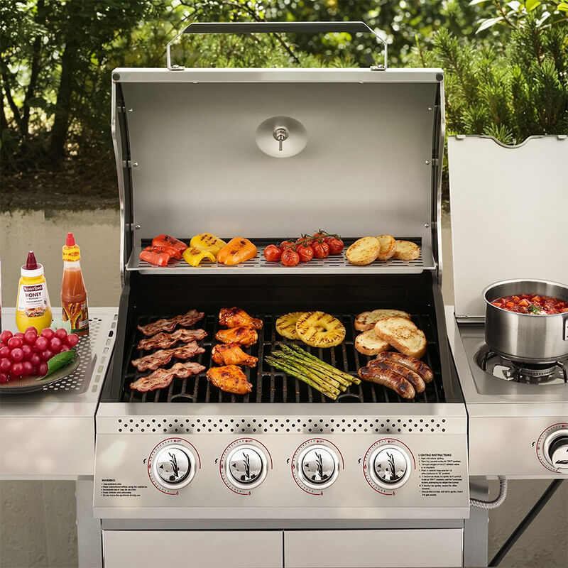 Royal Gourmet GE4001S 4-Burner Gas Grill w/Side Burner + Side Shelves image number 15