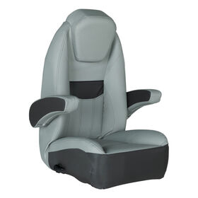 Lippert Rockport Series High-Back Recliner Pontoon Helm Seat with Flip-Up Bolster