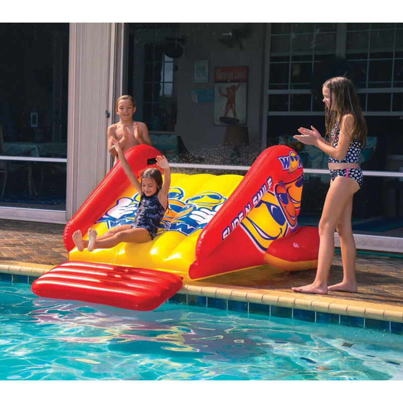 WOW Slide 'N Smile Single Lane Pool Slide with Sprinkler image number 3