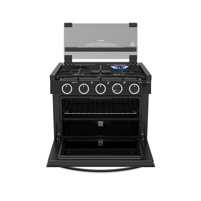 CONTOURE GR-17TCBB 17" 3-Burner Drop-In Gas Range, Black image number 4