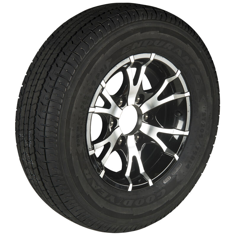 Goodyear Endurance ST225/75 R 15 Radial Trailer Tire, 6-Lug Aluminum T07 Black R image number 1