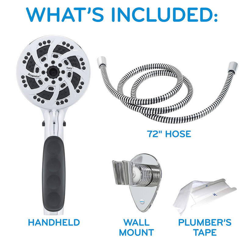 Oxygenics Fury RV Handheld Shower Head Kit, Chrome image number 6