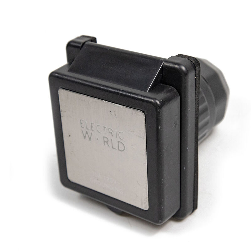  Electric World 30A Black RV Inlet w/Stainless Steel Cover image number 3