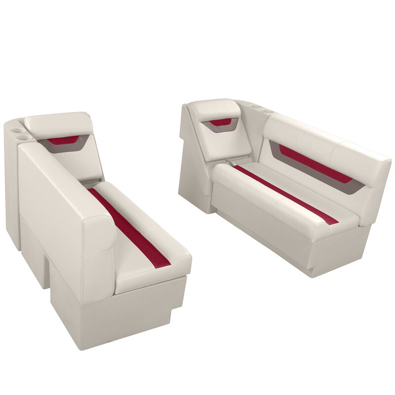 Designer Pontoon Furniture - 54" Front Lounge Package, Platinum/Dark Red/Mocha image number 1