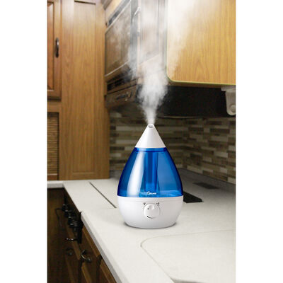 Crane Drop Ultrasonic Cool Mist Humidifier, Blue and White