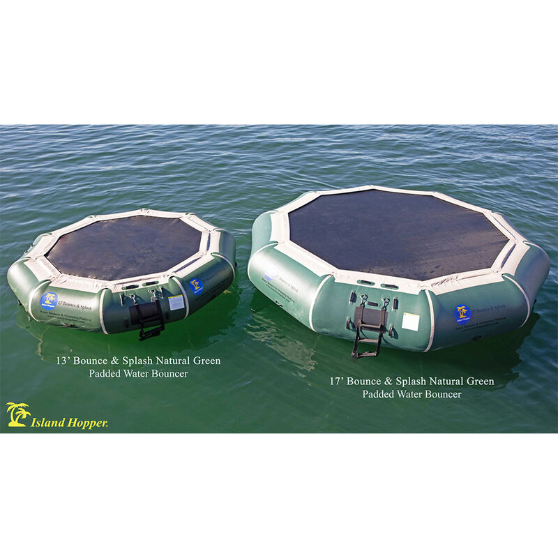 Island Hopper 13' Bounce 'N Splash Water Bouncer, Natural Green image number 6