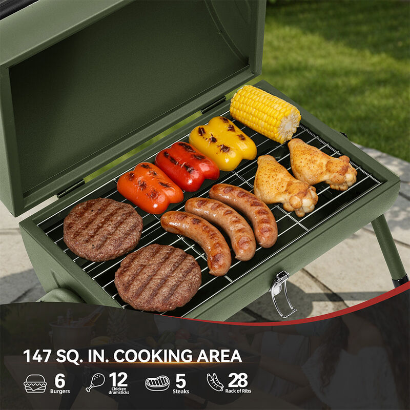 Royal Gourmet CC1015L Portable Charcoal Grill w/ 4 Air Vents image number 14