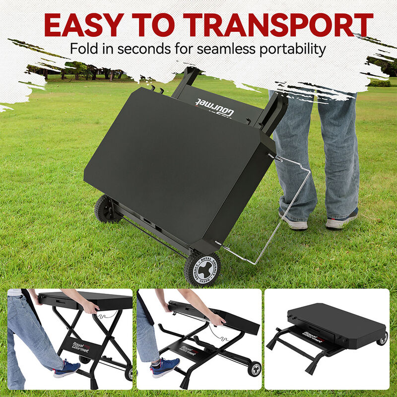 Royal Gourmet Collapsible Grill Stand w/ Folding Cart Trolley image number 17