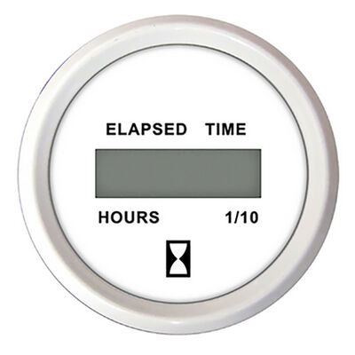 Faria 2" Chesapeake Digital Hourmeter, White