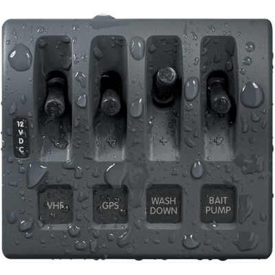 Blue Sea Systems WeatherDeck 12V DC Waterproof Switch Only Panel, 4 Positions