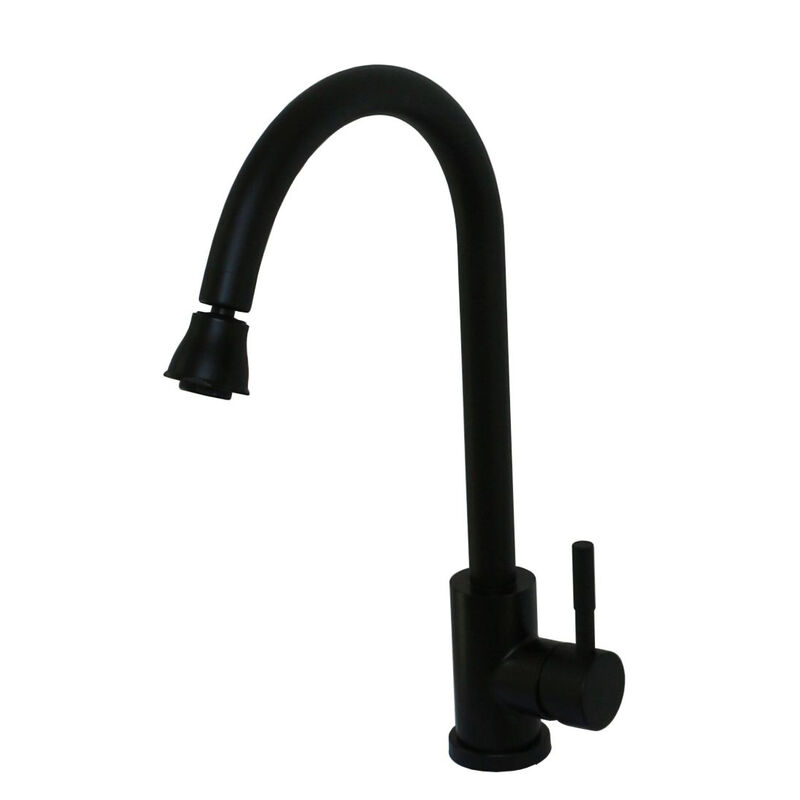 Empire Faucets Single-Lever Gooseneck Spout RV Kitchen Faucet, Black Matte image number 1