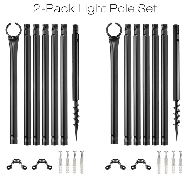 Excello Global Bistro String Light Poles - 2 Pack - Extends to 10’ image number 6