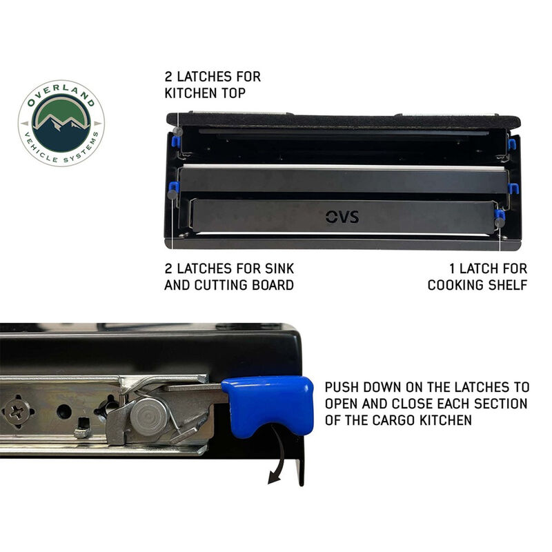Overland Vehicle Systems Camp Cargo Box Kitchen with Slide Out Sink, Cooking Shelf, and Work Station image number 12