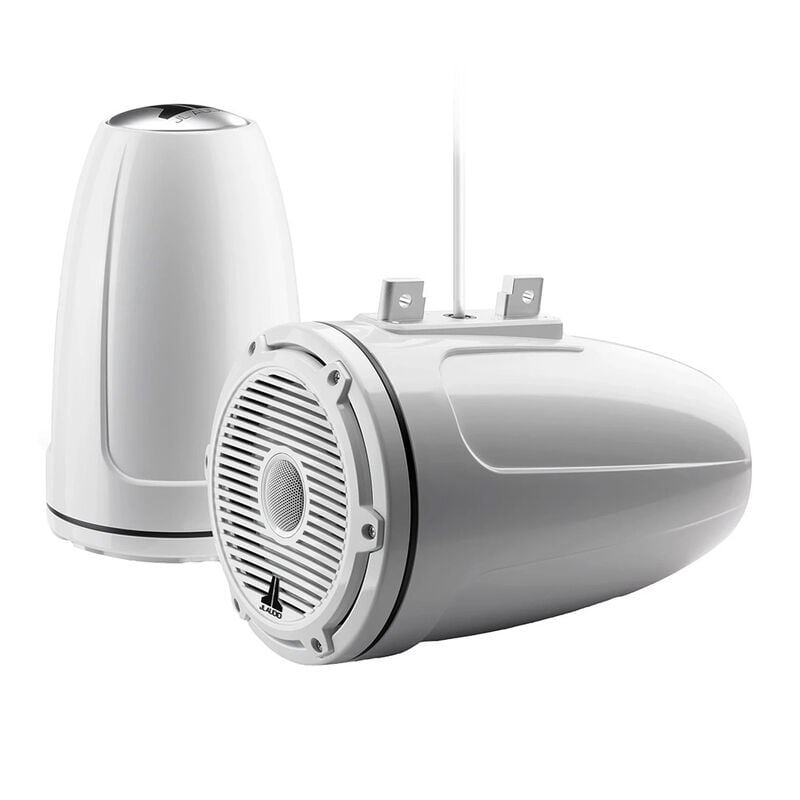 JL Audio M6 Series 7.7" Enclosed Tower Coaxial System w/ Classic Grille | Gloss White 