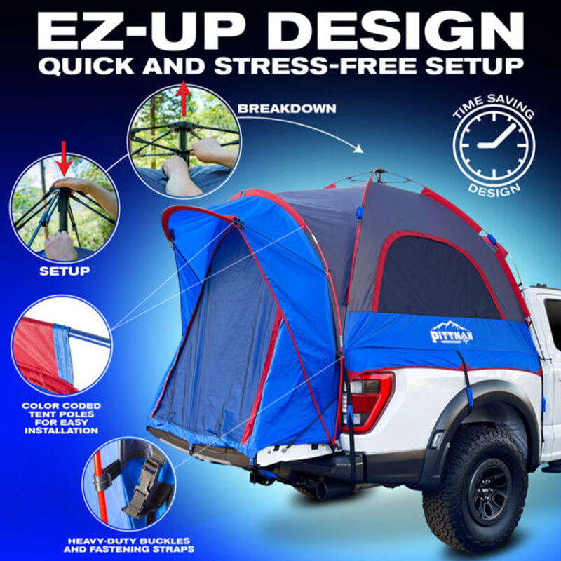 Pittman Outdoors EZ-Up Truck Bed Tent for Full-Size Trucks with 5.5'-5.8' Beds image number 2