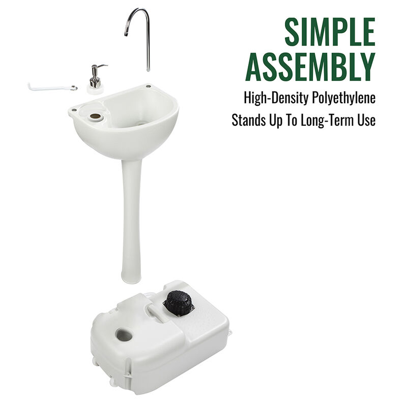 Outdoor 5 Gallon Portable Sink with Hose Adapter, Foot Pump, and Soap Dispenser image number 3