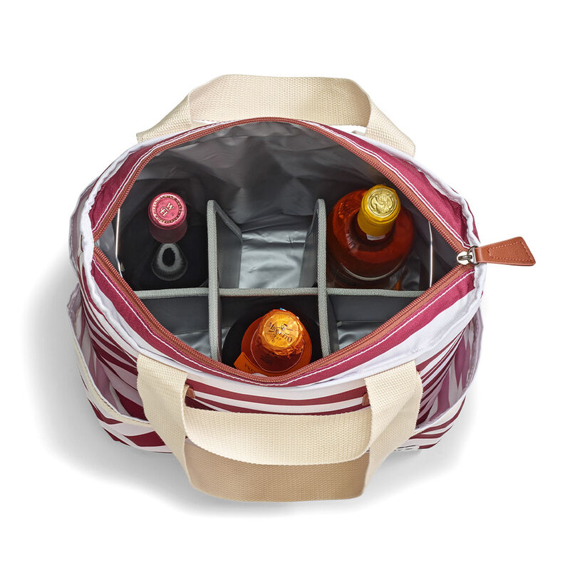 Fit + Fresh Foundry Striped Cooler Tote, Merlot Newport image number 2