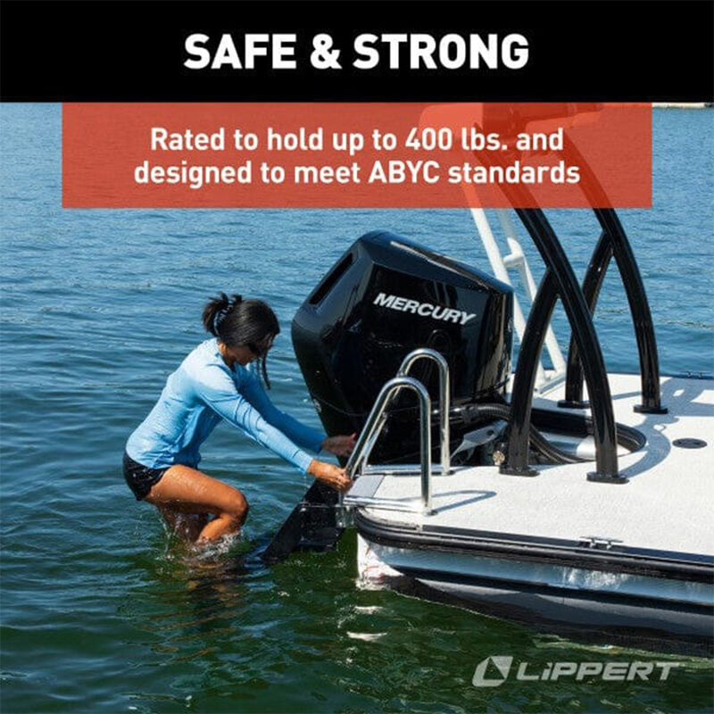 Lippert SureStep Free-Fit Pontoon Ladder, Stainless Steel Handrails image number 5