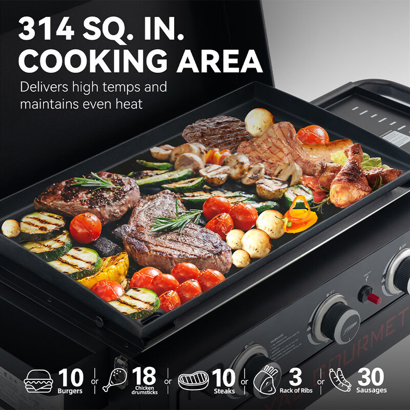 Royal Gourmet 23" Portable 3-Burner Gas Griddle with Collapsible Stand image number 16
