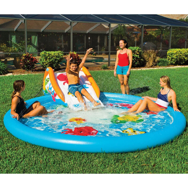 WOW Under the Sea 10' Inflatable Splash Pad Wading Pool with Sprinkler image number 5