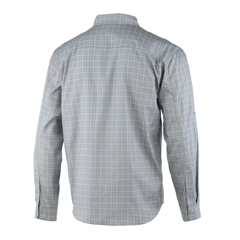 HUK Men's Tide Point Woven Plaid Long-Sleeve Shirt image number 4