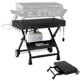 Royal Gourmet Collapsible Grill Stand w/ Folding Cart Trolley